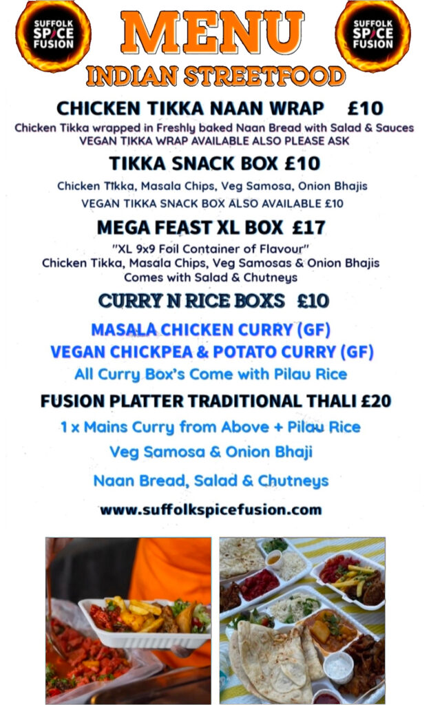 Suffolk Spice Fusion Menu