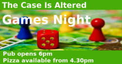 Games Night Poster with Pizza